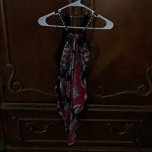 EUC chain link halter handkerchief top.